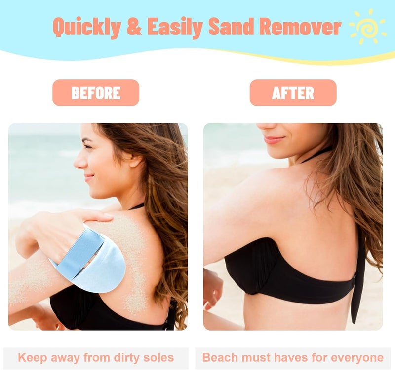 Blublu Park 2Pcs Sand Remover for Beach Kids and Adults, Baby Powder Sand Removal Bag, Baby Beach Essentials for Vacation,Skin-Friendly, Beaches Accessories, Must Haves, Gifts for Family - Image 2